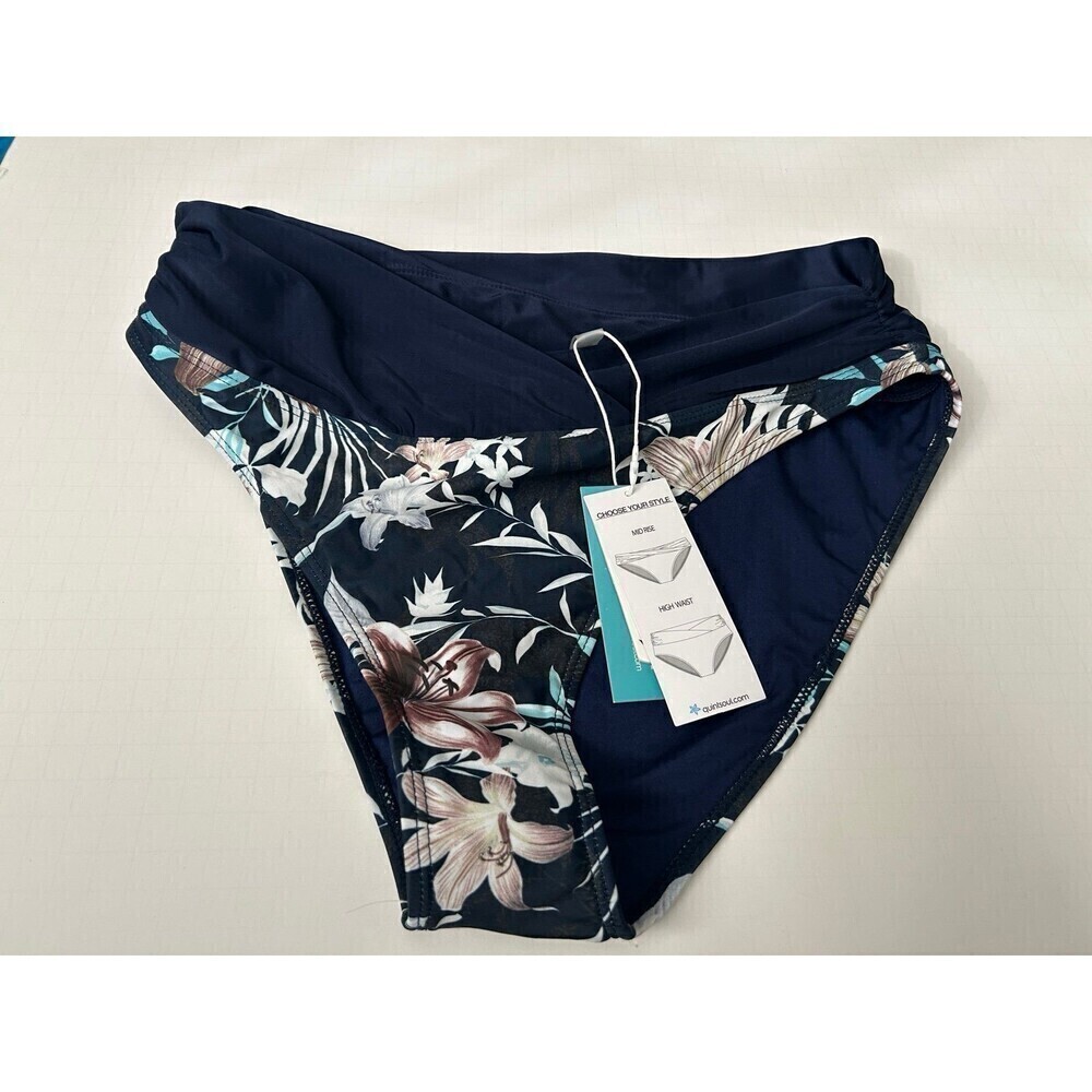 Quint Soul Swim Bikini Bottom womens bathing suit floral size L
